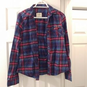 Blue & red plaid flannel